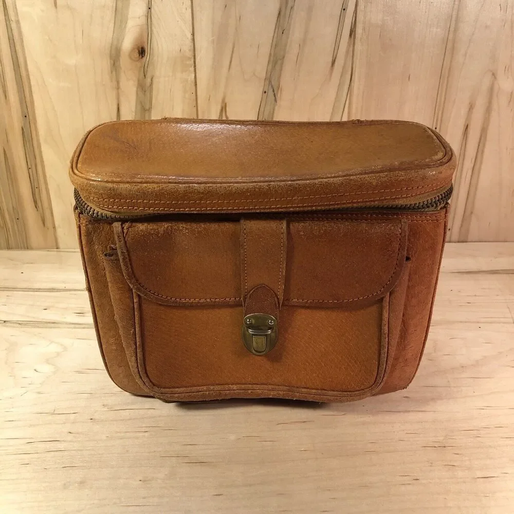 Vintage Craftsman Genuine Pigskin Camera Bag Made in Japan 1950's